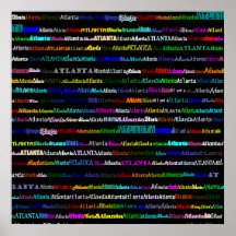 Atlanta Text Design I Poster
