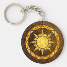 Atlantean Sun on Bronze Keychains