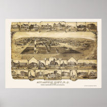 Atlantic City, NJ Panoramic Map - 1880 Print