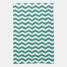 Atlantic Green Wave Chevron Hand Towel