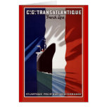 Atlantique French Cruise Line Retro Poster Greeting Card