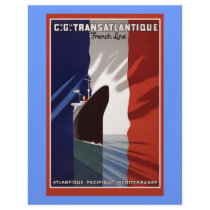 Atlantique French Cruise Line Retro Poster Customized Letterhead