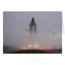 Atlantis in early dawn fog. greeting card