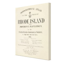 Atlas d'Île de Rhode de page titre Impressions Sur Toile