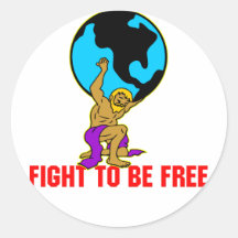 Atlas Fight To Be Free Round Sticker