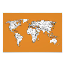 Atlas in orange photo print