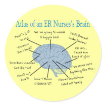 Atlas of an ER Nurse's Brain Gifts Round Stickers
