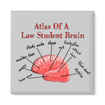 Atlas of Law Student Brain Fridge Magnets