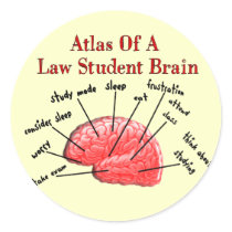 Atlas of Law Student Brain Sticker