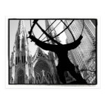Atlas & St. Patrick's Cathedral Postcard