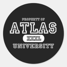 Atlas Univeristy Dark Round Sticker