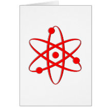 atom red greeting card