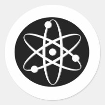 atom white sticker