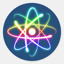 Atome rougeoyant coloré - autocollant de bleu de c