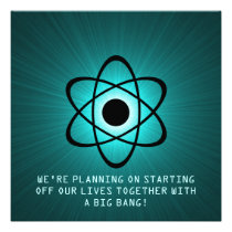 Atomic Save the Date Invite, Teal invitations