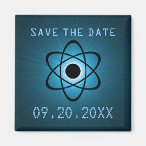Atomic Save the Date Magnet, Blue magnets