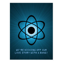 Atomic Save the Date Postcard, Blue postcards