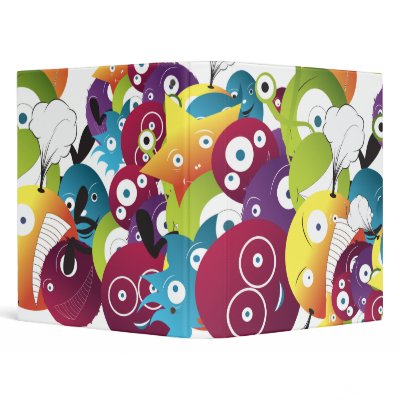 attack of monster balls notebook vinyl binder by doonidesigns