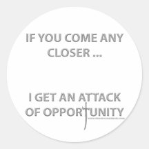 Attack of Opportunity Round Sticker