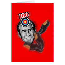Attack of the flying shoe-Throw Shoe @ George Bush Greeting Card