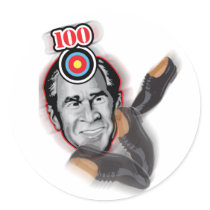 Attack of the flying shoe-Throw Shoe @ George Bush Stickers