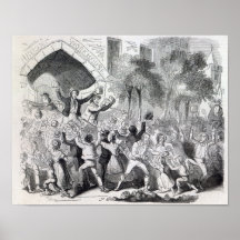 Attack on the Workhouse at Stockport in 1842 Poster
