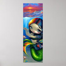 Atteinte pour sirène observée d'IMPRESSION d'ART d Posters