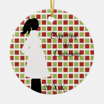 Attendre cet ornement de grossesse de Noël ornements
