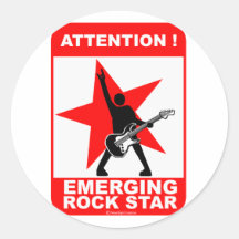 Attention! emerging rock star! stickers