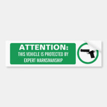 Attention Firearm Bumper Sticker