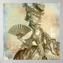 Atterrisseur de parchemin de sépia de Marie Antoin Poster