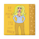 Attitude cartoon girl magnet