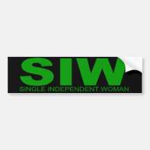 Attitudes - "femme indépendante célibataire " autocollant pour voiture