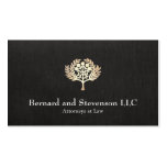 Attorney at Law Faux Gold Leaf and Black Linen Business Card Templates
