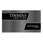 Attorney Business Card - Stylish Silver & Black