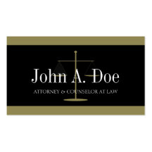 Attorney Gold Black Banner Business Card Template