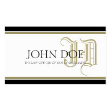 Attorney Gold Fancy Monogram Business Card Templates