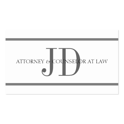 Attorney Horiz Stripe W/W Business Card