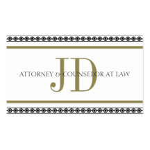 Attorney Horiz Stripe W/W Business Card