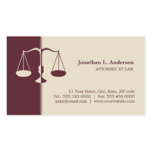 Attorney / Lawyer - Burgundy business card