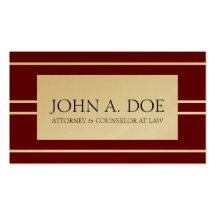 Attorney Lawyer Law Firm Cherry Gold White Stripes Business Card Templates