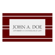 Attorney Lawyer Law Firm Dark Cherry White Stripes Business Card Template