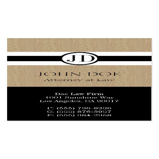 Attorney Lawyer Law Firm Pendant Tan Black Business Card Template