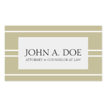 Attorney Lawyer Law Firm Tan White Stripes Business Cards
