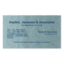 Attorney lawyer law prosecutor blue business card