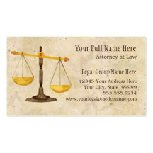 Attorney Lawyer Legal Practice Judge Symbol Business Cards