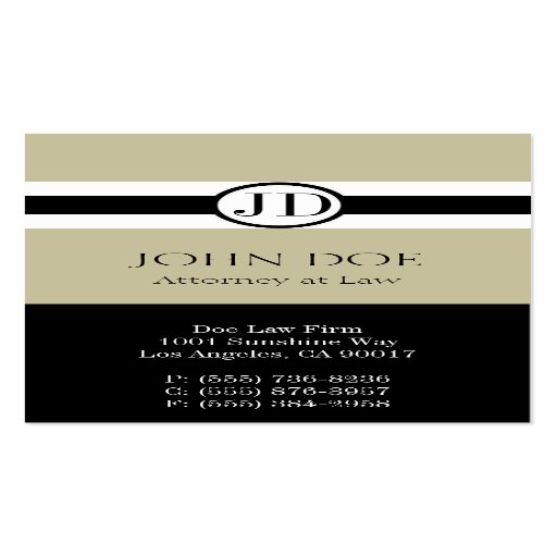 Attorney Pendant Tan/Black Business Card Templates