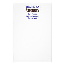 Attorney Powers Funny Stationery