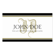 Attorney Roman Gold Monogram Business Card