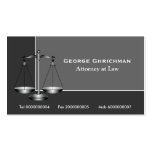 Attorney scale of justice  business card business cards